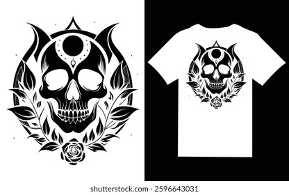 Trendy Skull Vintage T-shirt Design