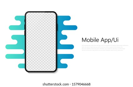 Trendy smartphone mockup mobile phones. Template for infographics or presentation. Vector illustration