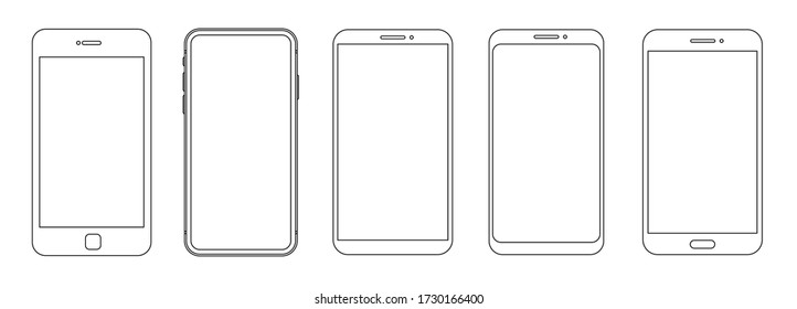 Trendy smartphone mockup mobile phones. Template for infographics or presentation. Vector illustration
