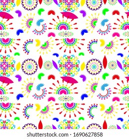 Trendfarbige Muster mit feinen und kräftigen Farben in Vektorillustration