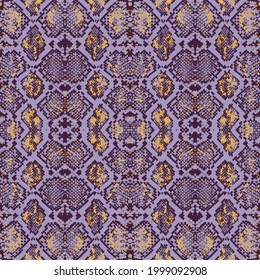 Trendy Snake Skin Texture Pattern Seamless Vector Design Shiny Fashion Colors Perfect for Fabric Print and Wrapping Paper Lilac Tones