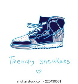 trendy sneakers. vector illustration 