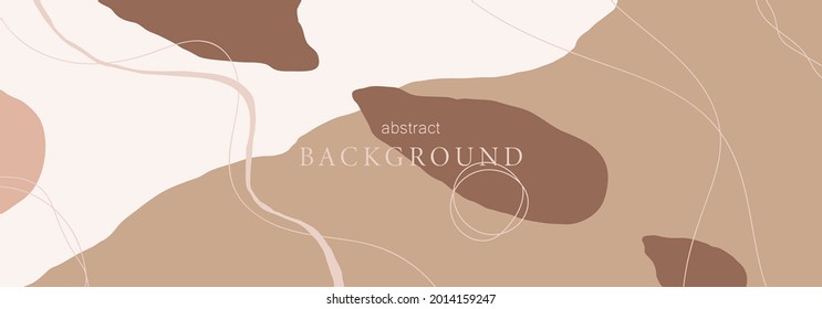 Trendy social media banner template with abstract organic shapes composition in contemporary collage minimal style, vector illustration