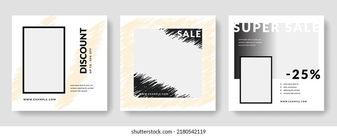 Trendy social media layouts, set of modern square web banners templates for company, business vector graphic design, multipurpose digital marketing objects, advertising bundle, editable posts