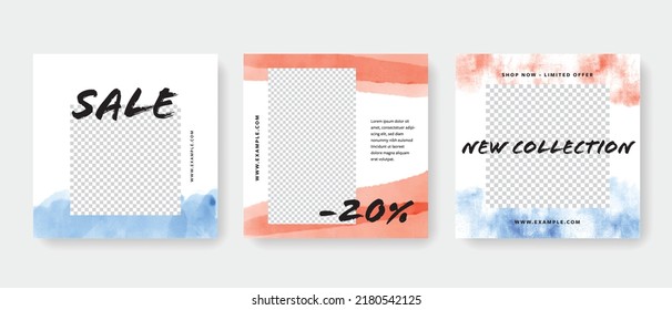 Trendy social media layouts, set of modern square web banners templates for company, business vector graphic design, multipurpose digital marketing objects, advertising bundle, editable posts