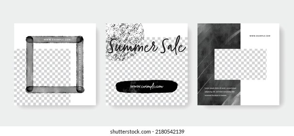 Trendy social media layouts, set of modern square web banners templates for company, business vector graphic design, multipurpose digital marketing objects, advertising bundle, editable posts