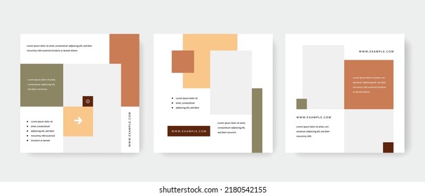 Trendy social media layouts, set of modern square web banners templates for company, business vector graphic design, multipurpose digital marketing objects, advertising bundle, editable posts