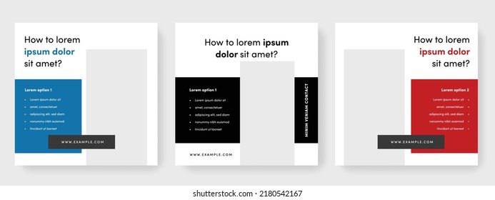 Trendy social media layouts, set of modern square web banners templates for company, business vector graphic design, multipurpose digital marketing objects, advertising bundle, editable posts
