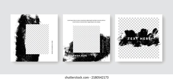 Trendy social media layouts, set of modern square web banners templates for company, business vector graphic design, multipurpose digital marketing objects, advertising bundle, editable posts