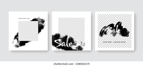 Trendy social media layouts, set of modern square web banners templates for company, business vector graphic design, multipurpose digital marketing objects, advertising bundle, editable posts
