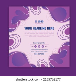 Trendy social media post square abstract vector templates, post background design 