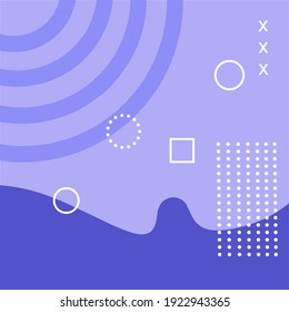 Trendy social media post template abstract background. Liquid geometric shape fluid. Light purple. Vector illustration