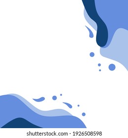 Trendy social media post template abstract background. Liquid shape fluid wave. Light blue. Vector illustration
