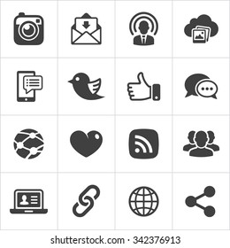 Trendy social network icons set Vector illustration