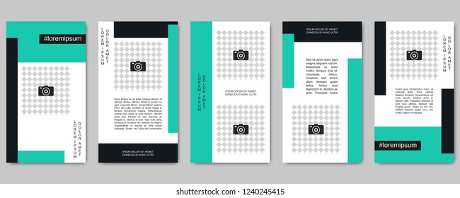 Trendy social network stories editable vector templates collection. Web application background for social media