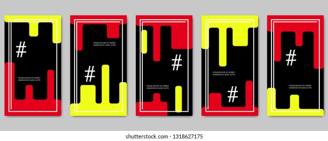 Trendy social network stories editable vector templates collection. Web application background for social media