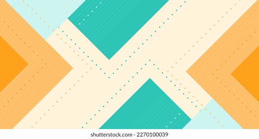 Fondo vectorial de color suave de moda con forma cuadrada y líneas. ilustración colorida con patrón verde y naranja en el fondo. Diseño inteligente para sus promociones.vector Eps10
