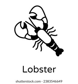 A trendy solid style icon of lobster 
