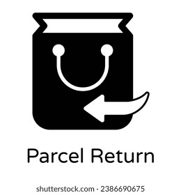 Trendy solid vector of parcel return