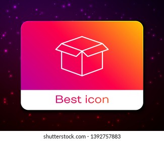 Trendy space backgraund with Box vector icon for your web. Delivery symbol