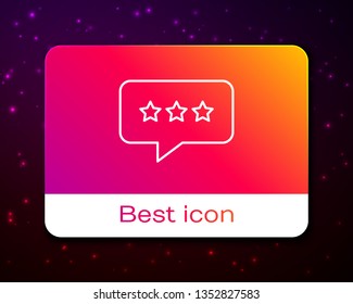 Trendy space backgraund with Consumer or customer product rating icon for apps and websites