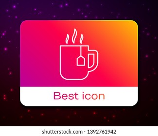 Trendy space backgraund with Cup of Tea Vector Icon for mobile app, website or desktop app
