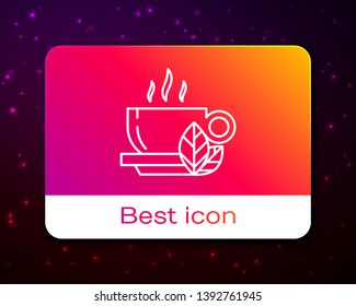 Trendy space backgraund with Cup of Tea Vector Icon for mobile app, website or desktop app