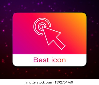 Trendy space backgraund with Cursor icon. Web page symbol for your web site design