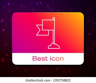 Trendy space backgraund with Flag Icon Mark Illustration