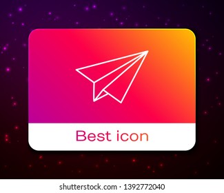 Trendy space backgraund with Paper plane icon vector. Send Message