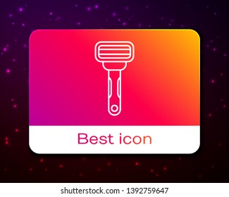 Trendy space backgraund with Razor icon. Shaving vector icon