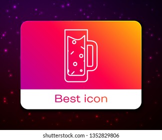 Trendy space background with Beer icon. Beer glass symbol for your web site design