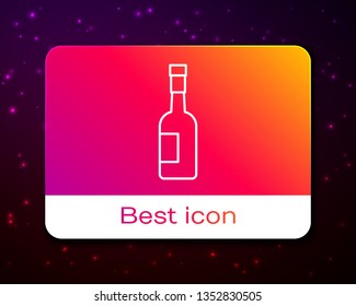 Trendy space background with Bottle of wine icon. Alcohol concept