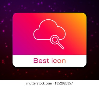 Trendy space background with Cloud Search Icon Isolated Vector Illustration
