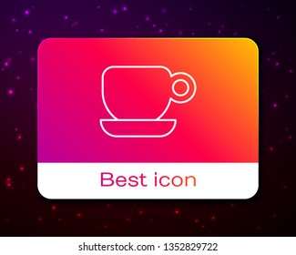 Trendy space background with Cup of aromatic coffee icon