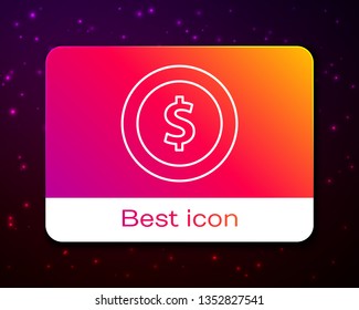 Trendy space background with Dollar coin design symbol
