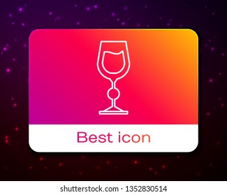 Trendy space background with Glass of wine icon. Alcohol concept