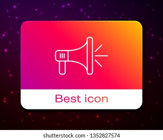 Trendy space background with Megaphone, loudspeaker, mouthpiece symbol or icon.