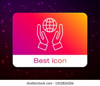 Trendy space background with Save earth icon design. Save globe logo