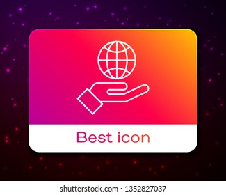 Trendy space background with Save earth icon design. Save globe logo