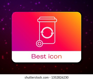 Trendy space background with Trash bin garbage vector icon