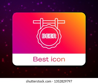 Trendy space background with Vector Hanging Bar Board. Bar concept