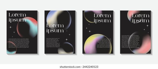 Trendy space gradient background vector. minimalist style posters, dark geometric shapes and liquid color. Modern wallpaper design for social media,  cover, brochure 