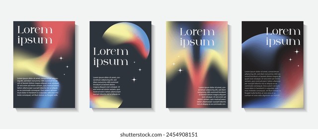 Trendy space gradient background vector. minimalist style posters, dark geometric shapes and liquid color. Modern wallpaper design for social media, cover, brochure
