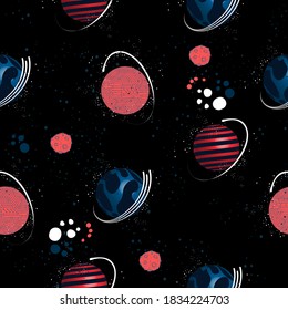 trendy space print. seamless cosmo pattern for fashion textile, fabric, t shirt