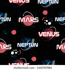 trendy space print. seamless cosmo pattern for fashion textile, fabric, t shirt