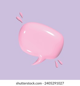 Trendy speech bubbles concept. Emoji character. Realistic 3d object cartoon style. Vector colorful illustration.