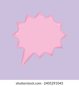 Trendy speech bubbles concept. Emoji character. Realistic 3d object cartoon style. Vector colorful illustration.