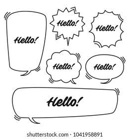 Trendy speech bubbles set in flat design with messages vector illustration