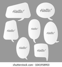 Trendy speech bubbles set in flat design with messages vector illustration